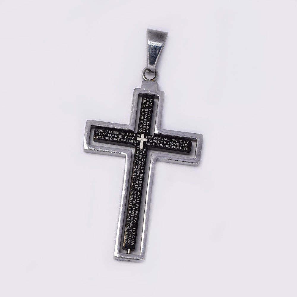 Stainless steel Lord's Prayer pendant - NCSSP028