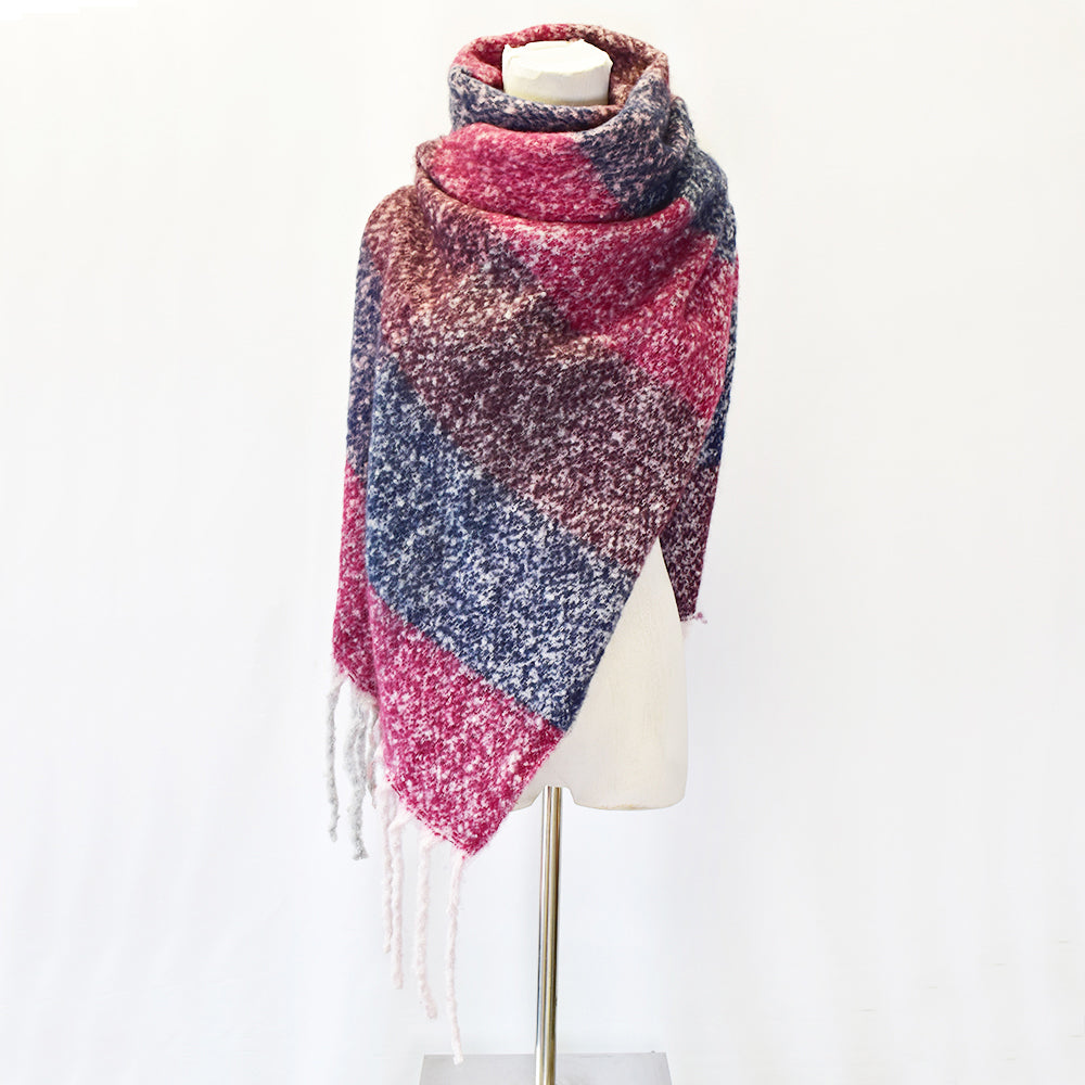 Chunky heavyweight maroon tonal speckled scarf - ABS1000R