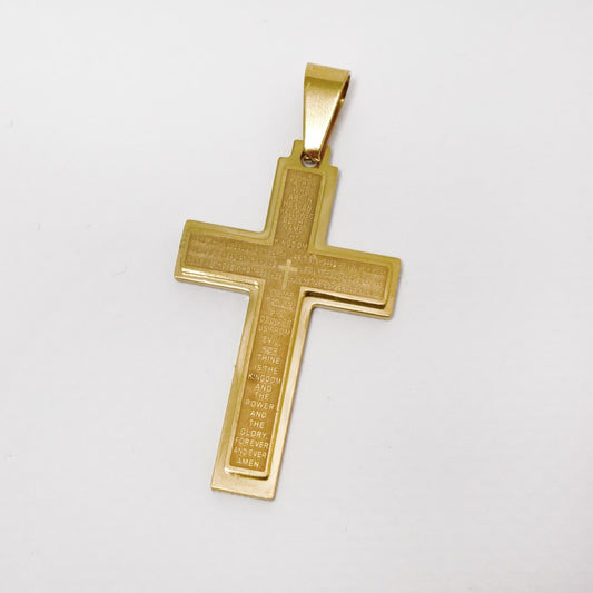 Stainless steel prayer cross pendant - ABSSP230