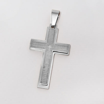 Stainless steel prayer cross pendant - ABSSP230