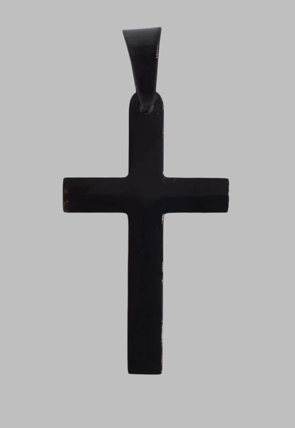 Stainless steel 35mmX20mm plain gold cross pendant - NCSSP049