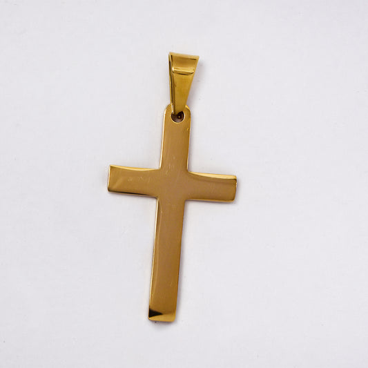 Stainless steel 35mmX20mm plain gold cross pendant