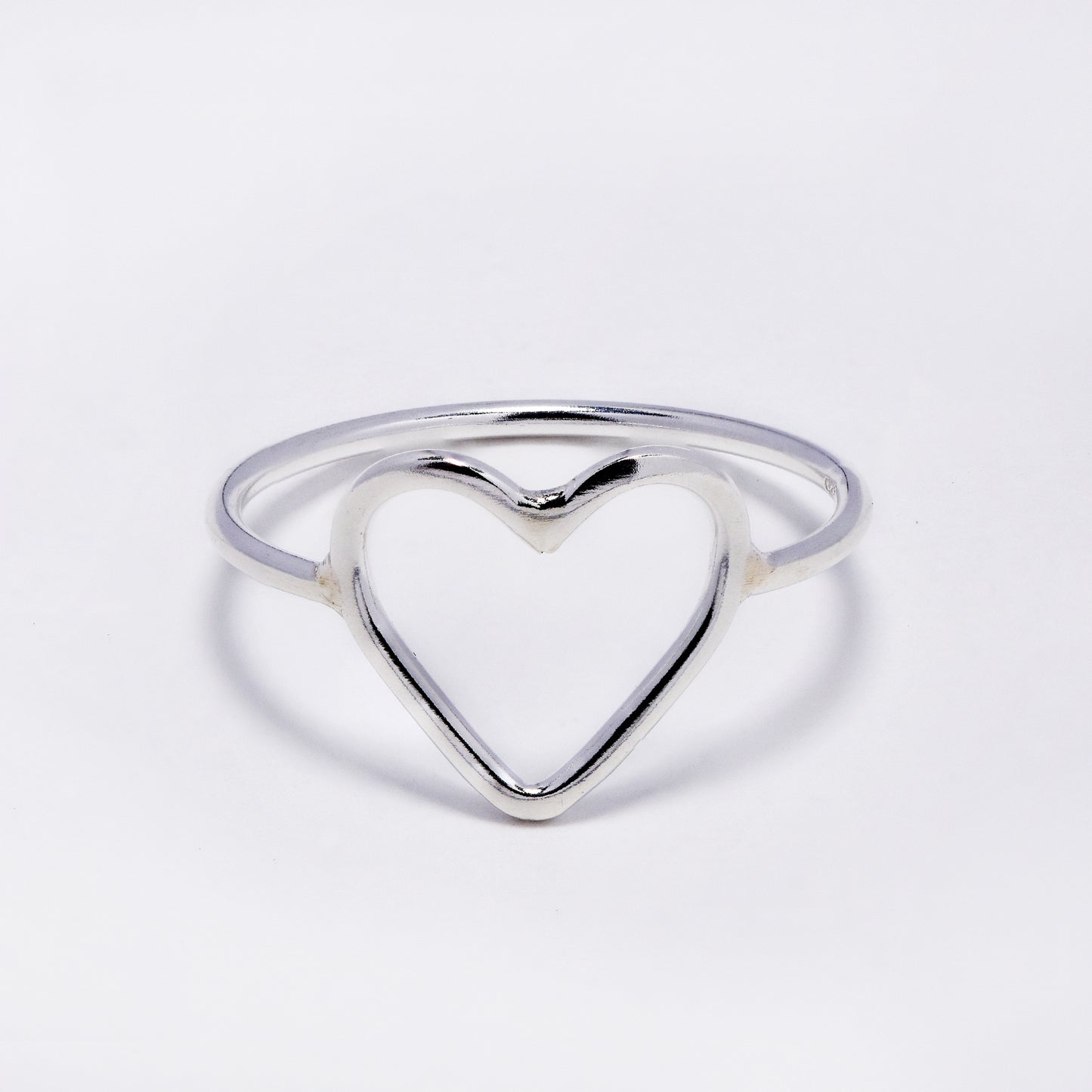 925 Silver heart cutout ring - SBR098