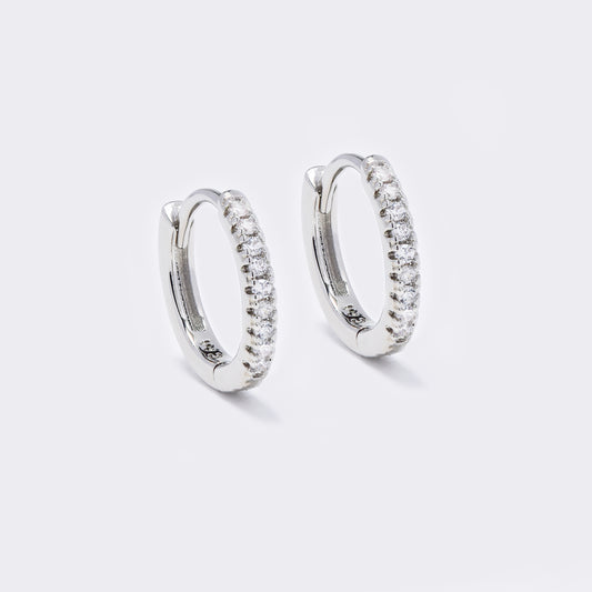 Premium silver plated 14mm CZ hoops - CZYE5686