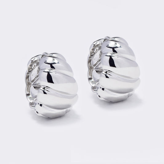 Premium silver plated 17mm croissant hoops - PYE5722