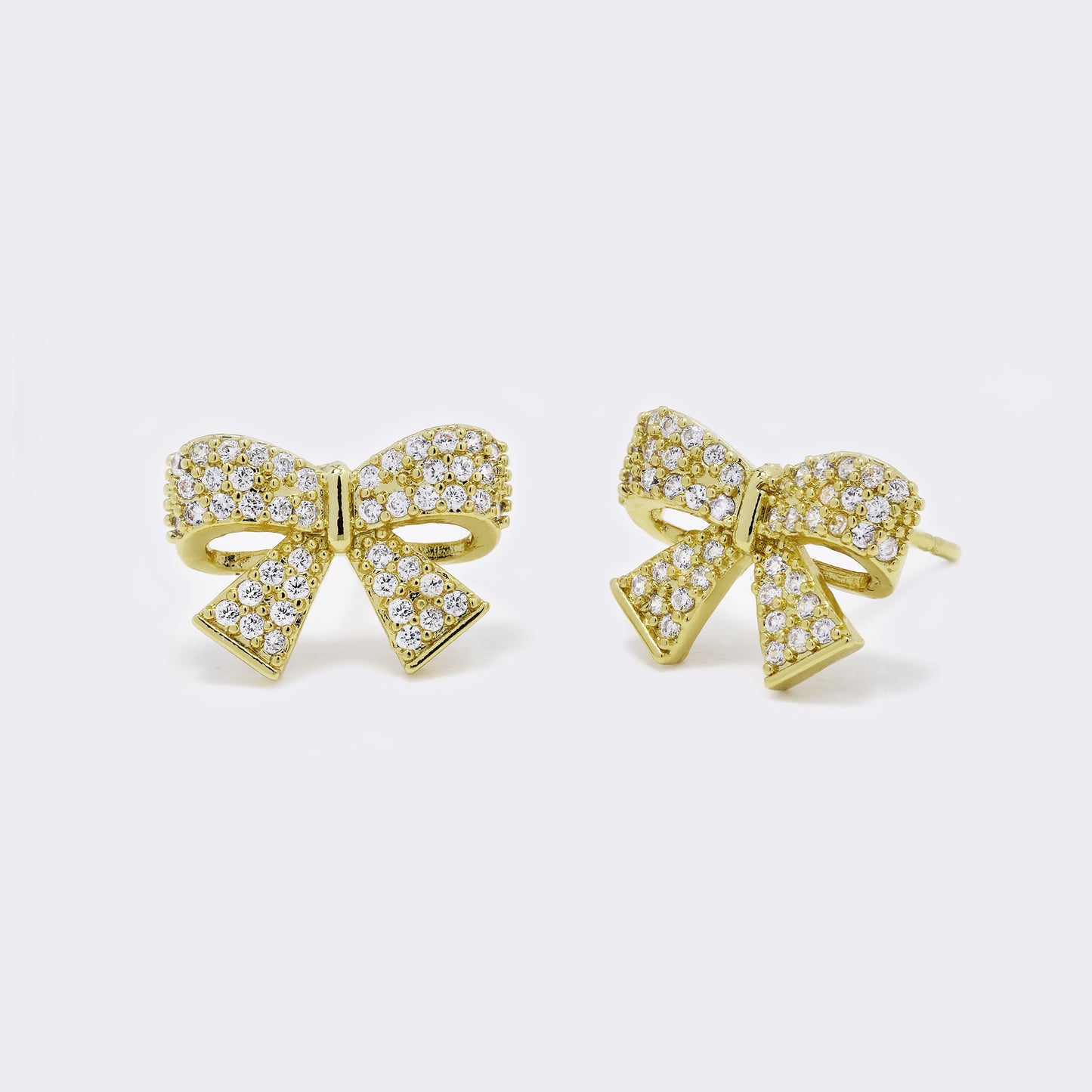 Medium gold bow CZ studs - CZYE5767