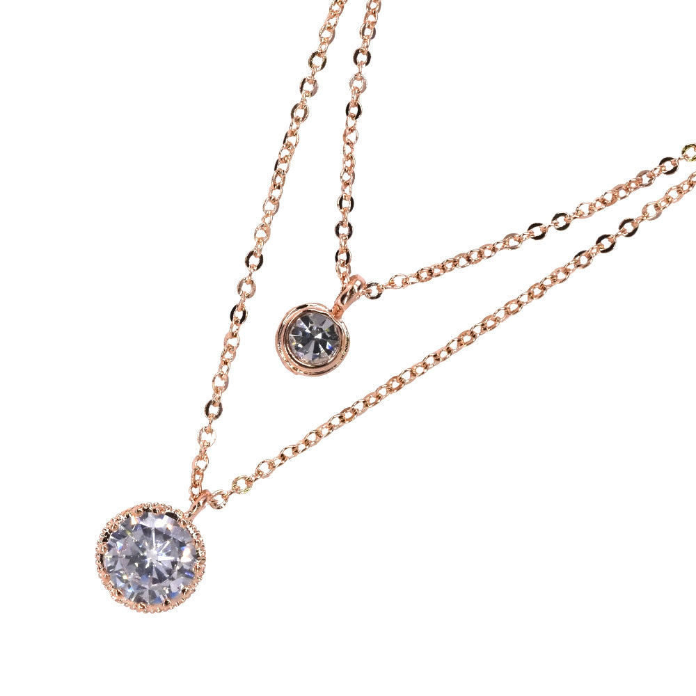 Premium tube cubic zirconia layered necklace