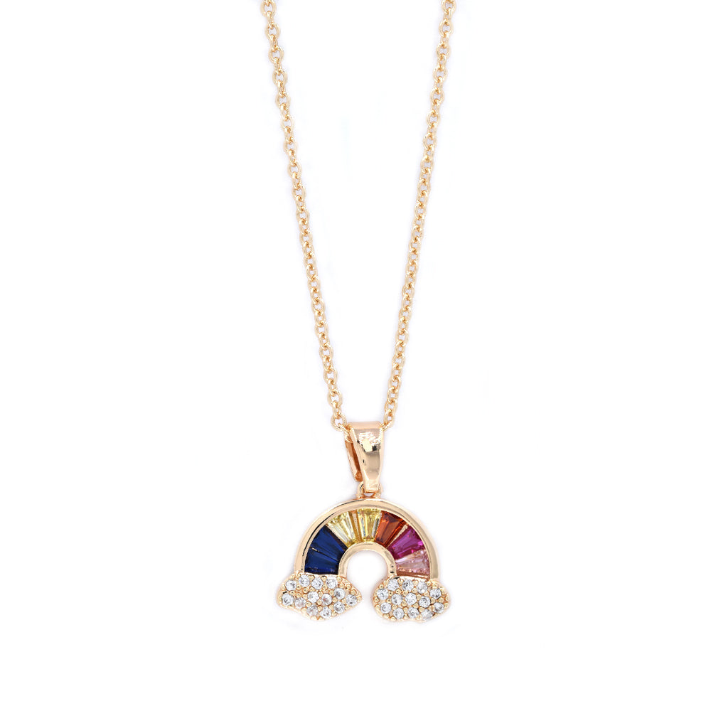 Premium cubic zirconia colour rainbow necklace