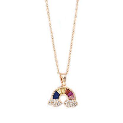 Premium cubic zirconia colour rainbow necklace