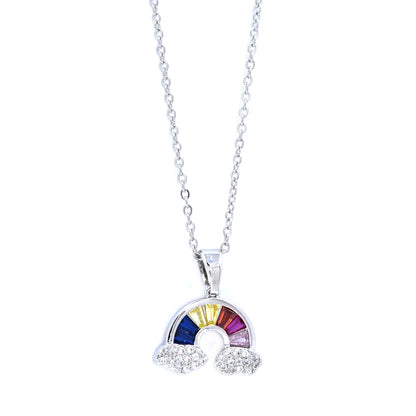 Premium cubic zirconia colour rainbow necklace