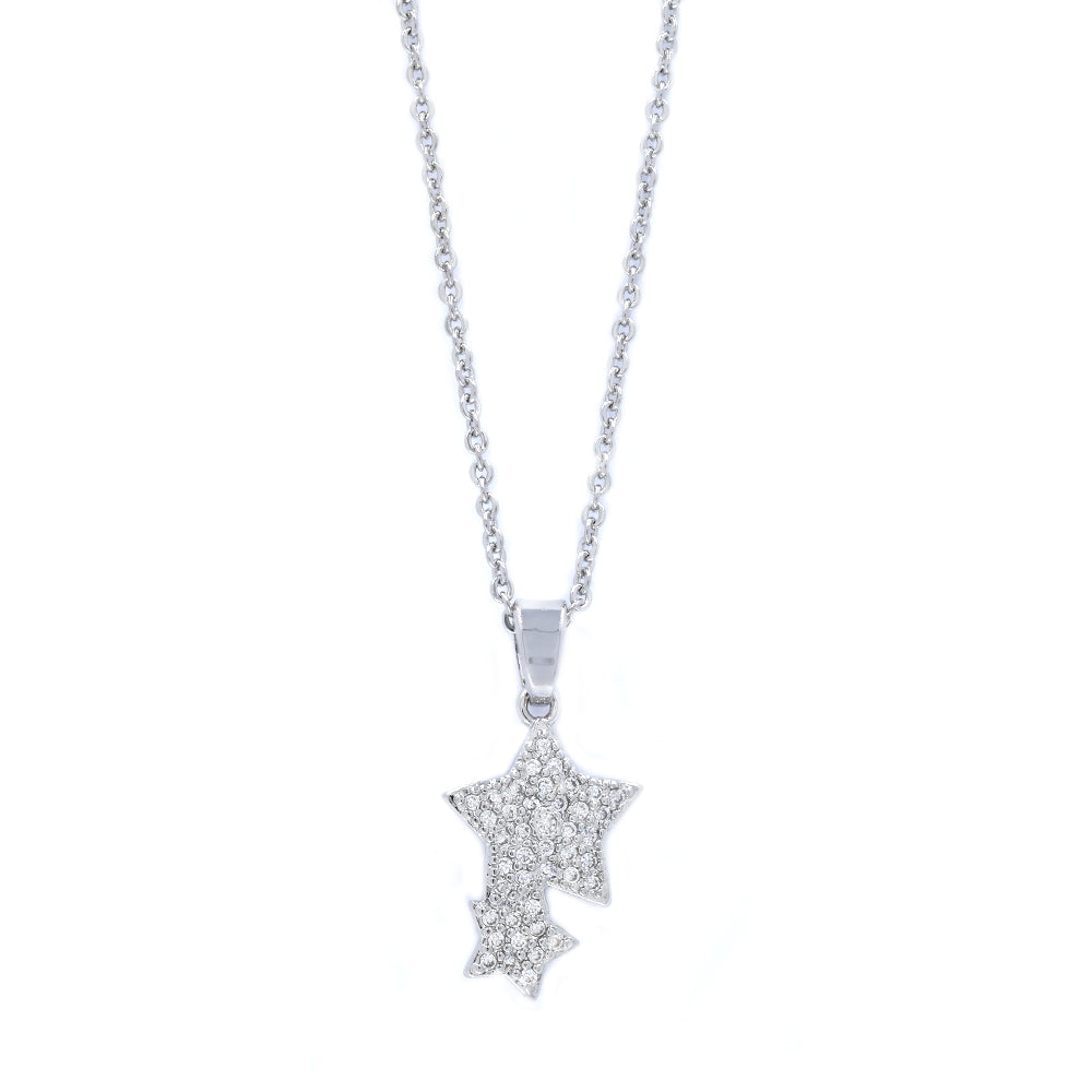 Premium double star cubic zirconia necklace