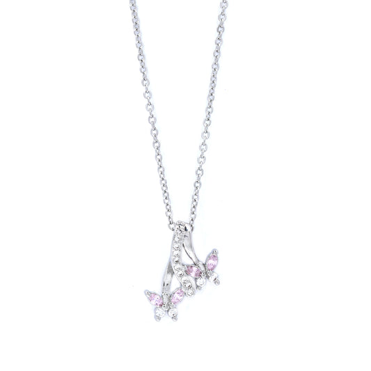 Premium double butterfly cubic zirconia necklace