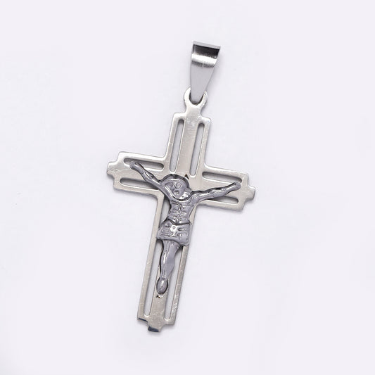 Stainless steel cutout crucifix pendant - SSYP5283