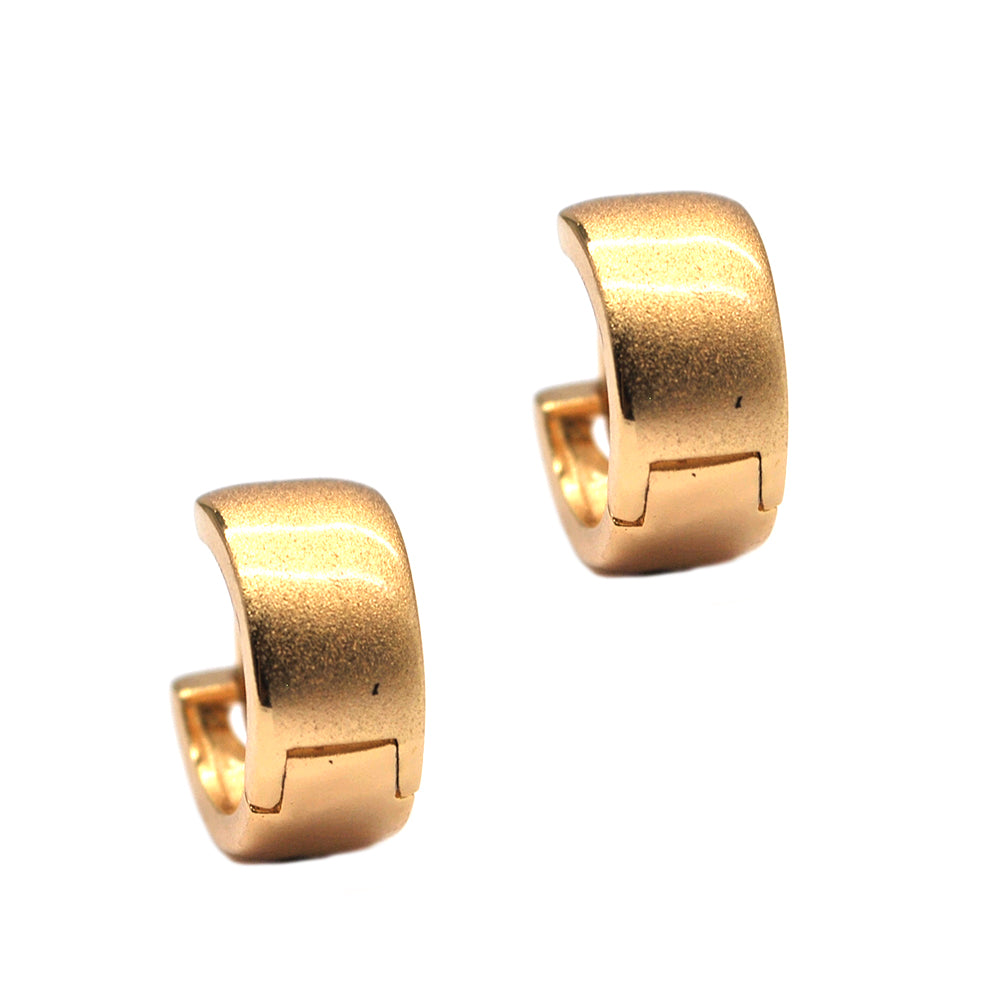 Premium matte gold huggie earrings