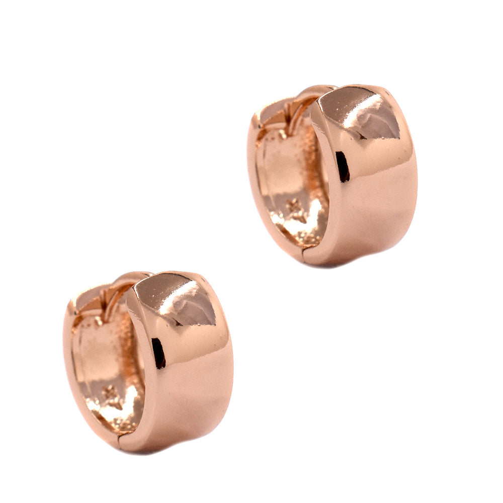 Premium broad rose gold huggie