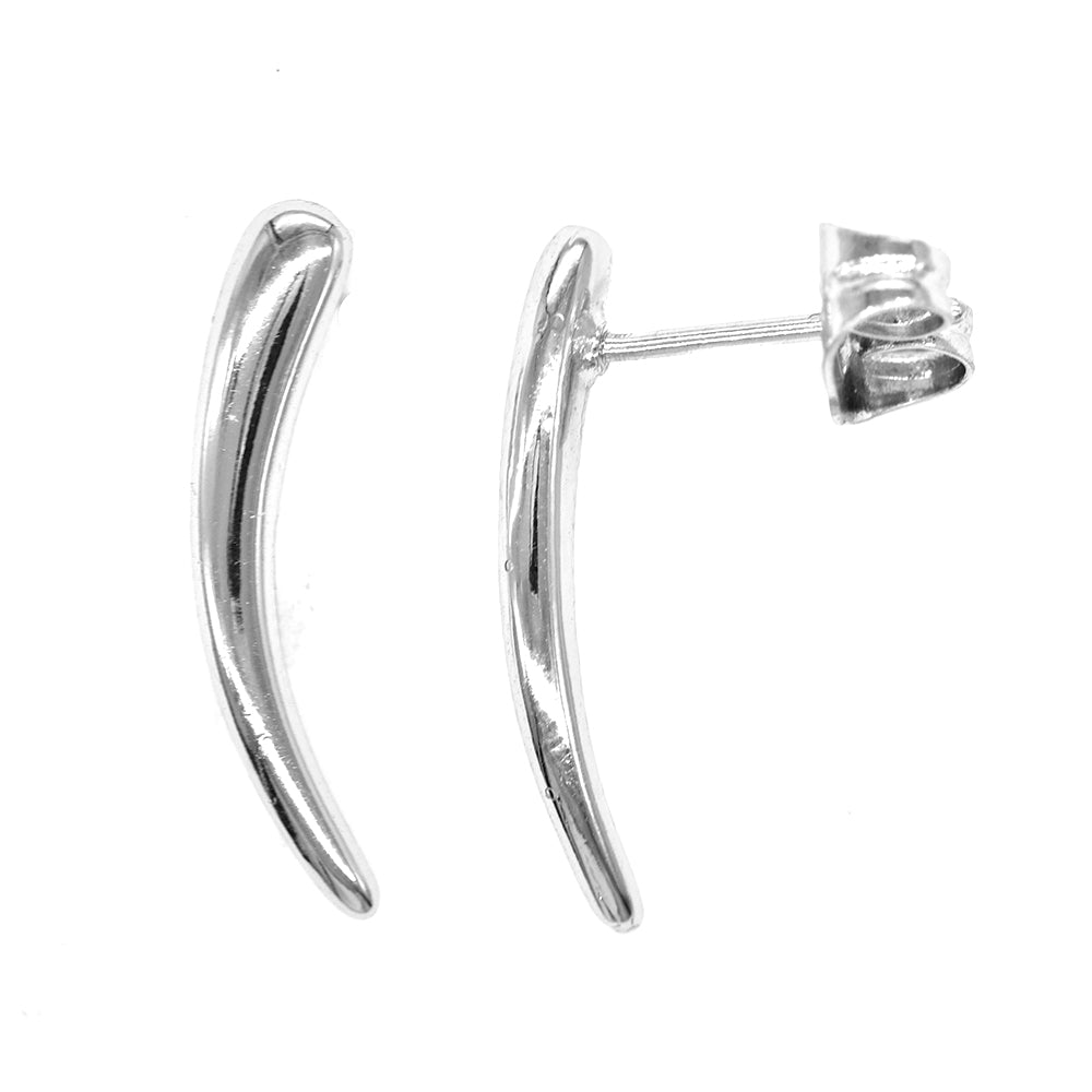 Premium plain curved stud earring