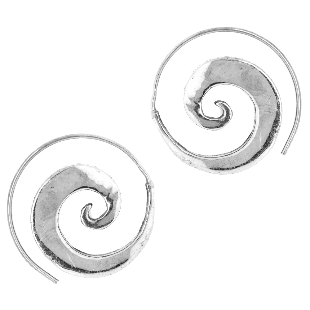 Brass rhodium coil earring - IFE168