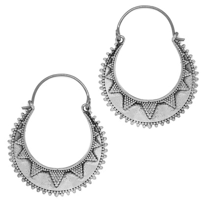 Brass triangle decorative statement earrings - IFE215