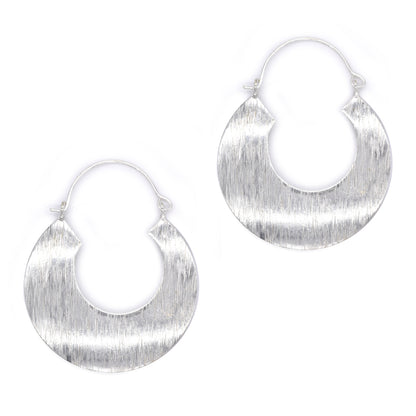 Brass solid textured statement earrings - IFE276