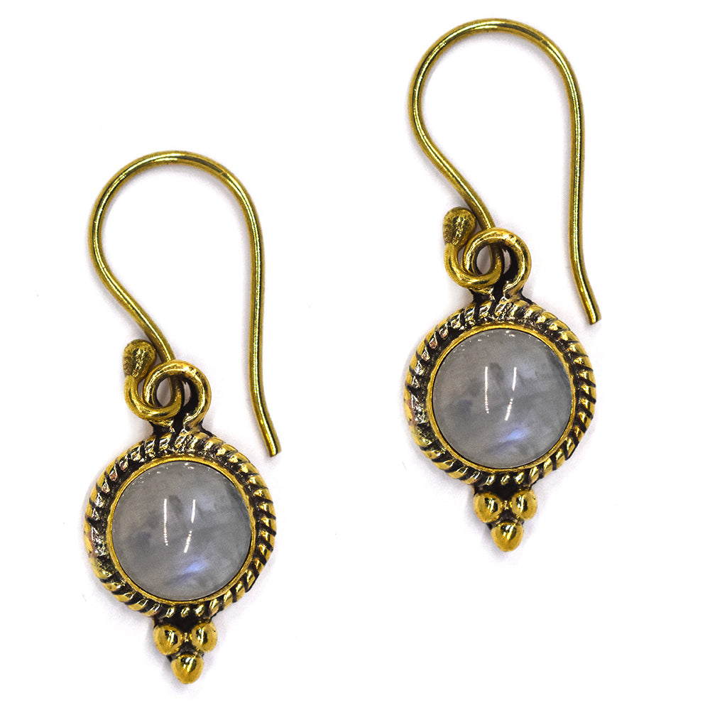 Brass moonstone drop earring - IFE308