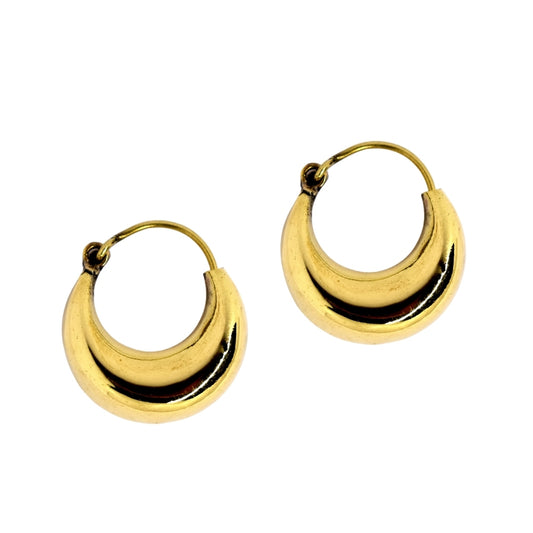 Brass chunky brass small hoop earring - IFE580