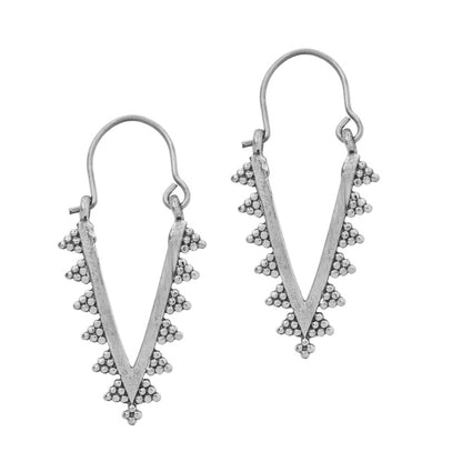 Brass triangle bead edge detail drop earrings - IFE602