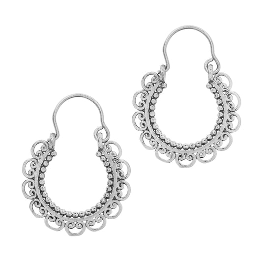 Brass filigree boho hoops - IFE603