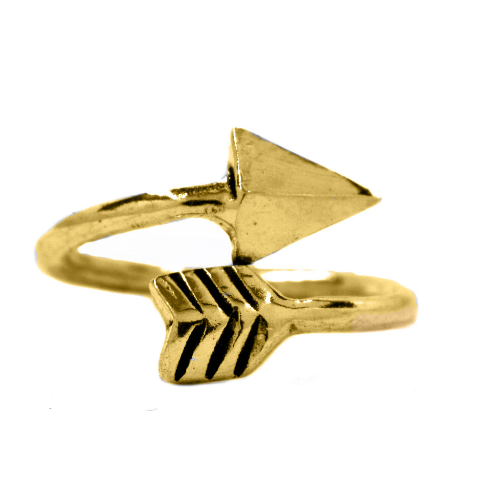 Brass arrow free size ring - IFR500