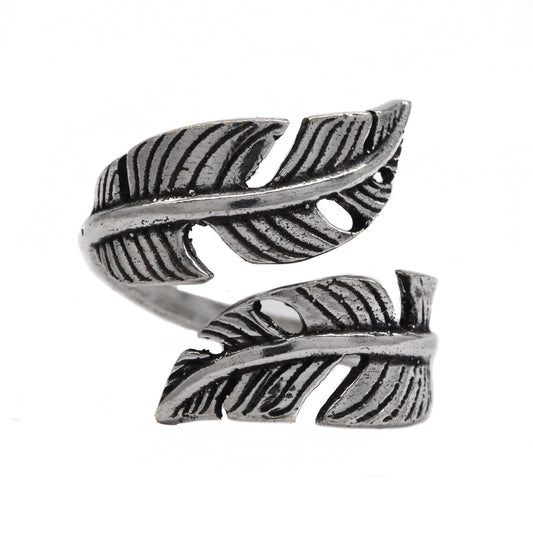 Brass feather free size ring - IFR511