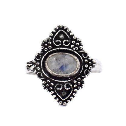 Brass and gemstone diamond shaped filigree ring - IFR520