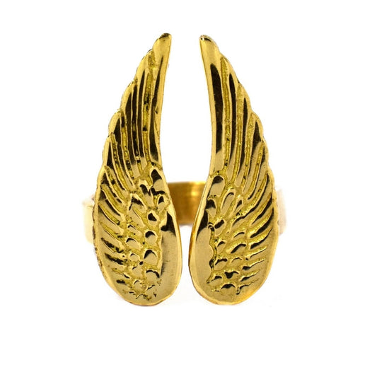 Brass angel wing free size ring - IFR525