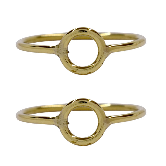 2 Pack brass small circle cutout brass ring - IFR615