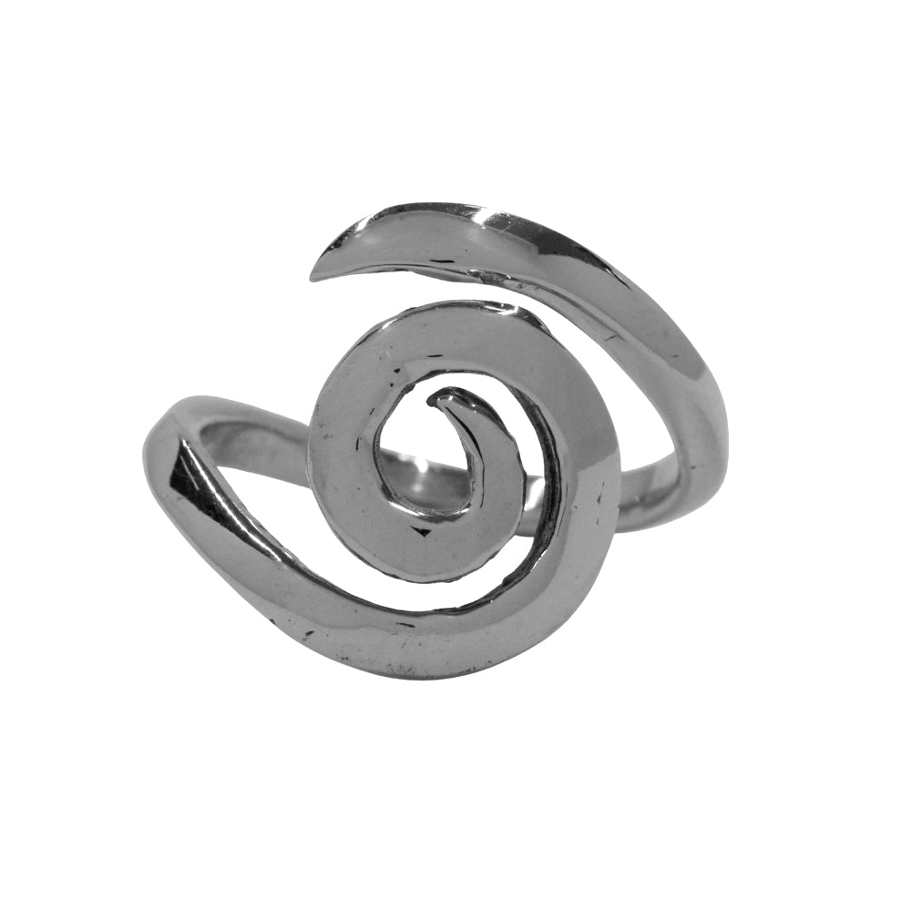 Brass Swirl open band free size ring - IFR617