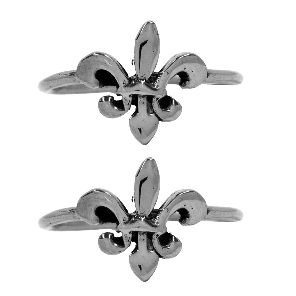 2 Pack brass fleur de lis free size ring - IFR625