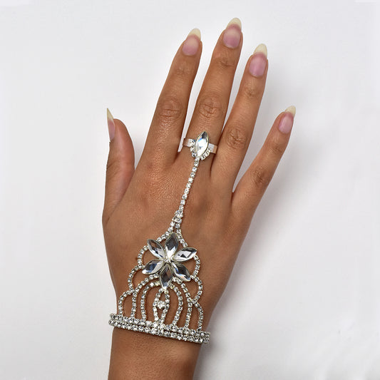 Crystal flower hand bracelet - LB1487