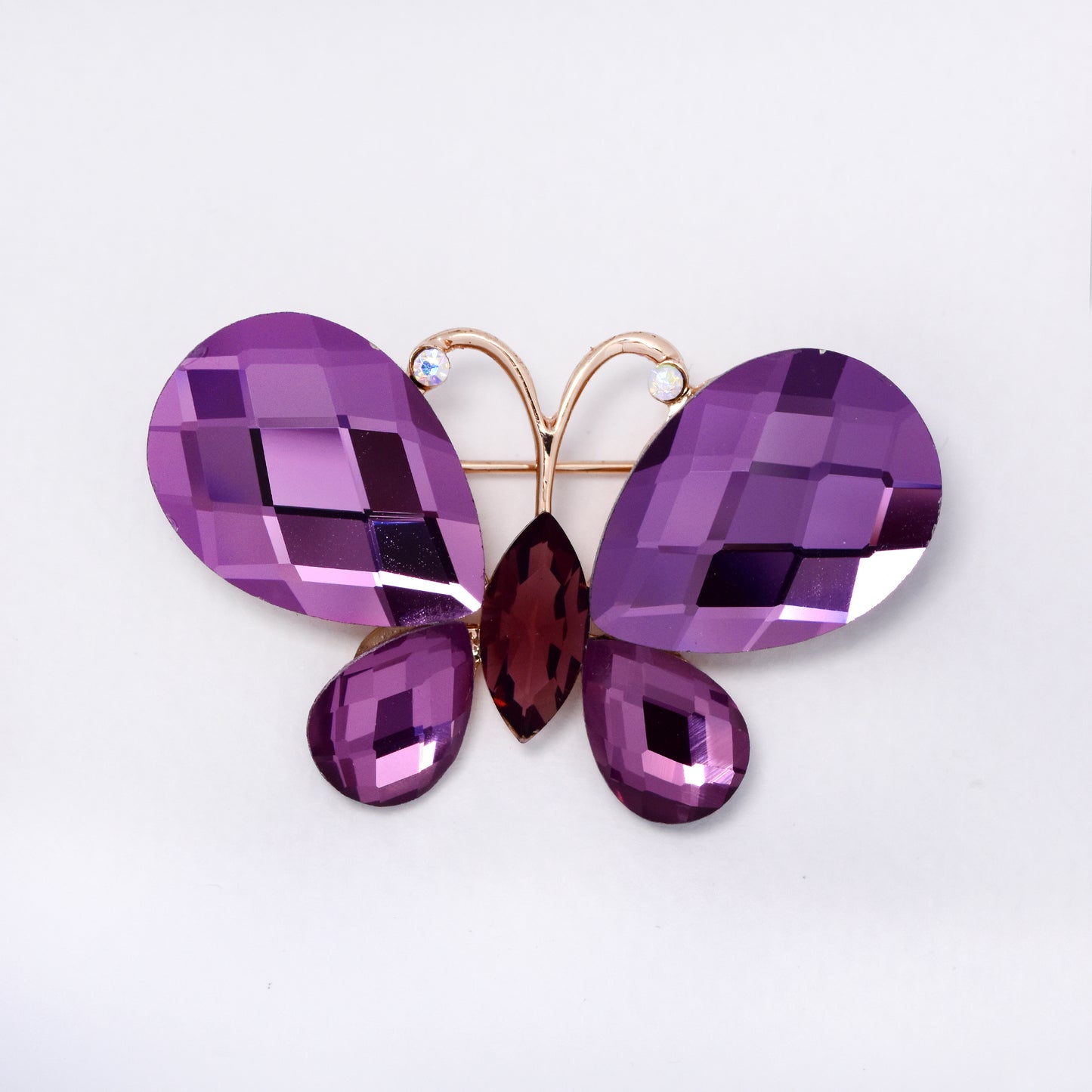 Purple crystal butterfly brooch - LBR1529