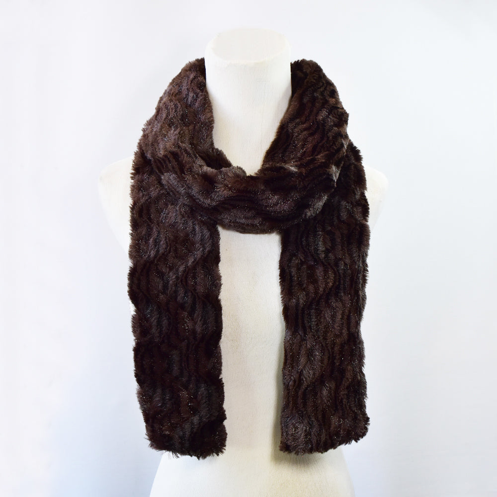 Faux fur zigzag scarf - LS6444