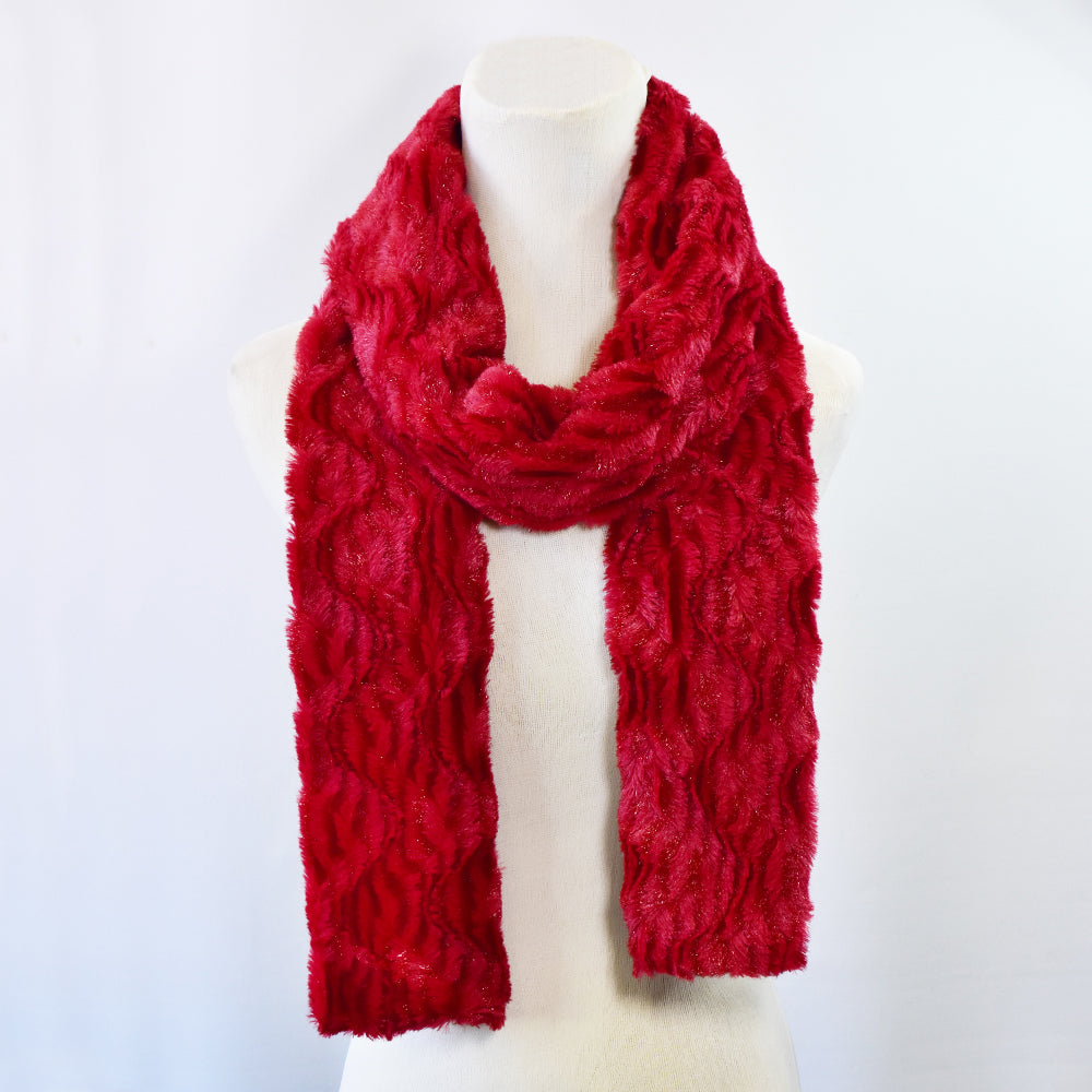 Faux fur zigzag scarf - LS6444