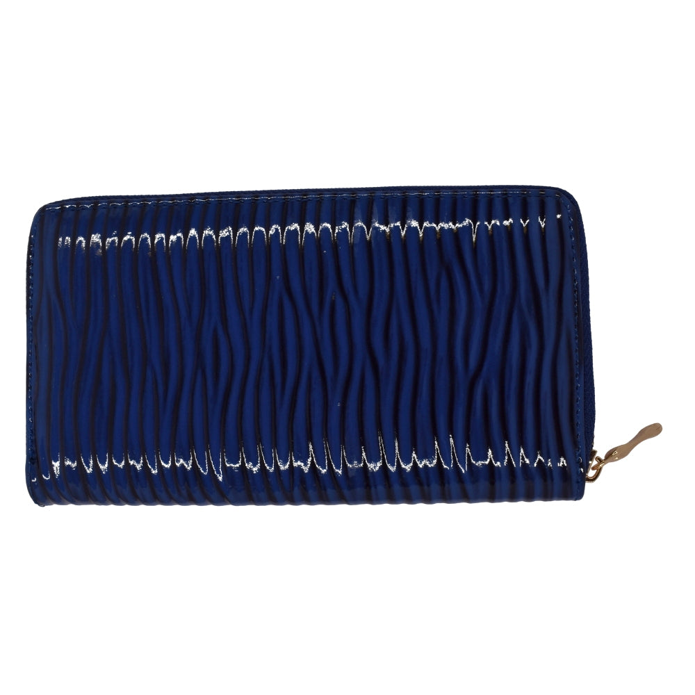 Ladies zip-through purse with line pattern