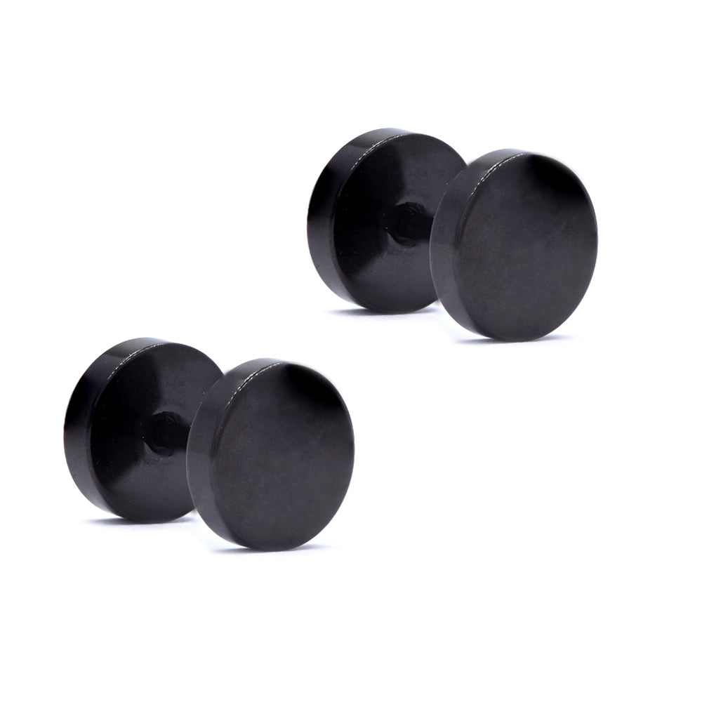 Steel 10mm dumbbell stud earrings - NCSSE024