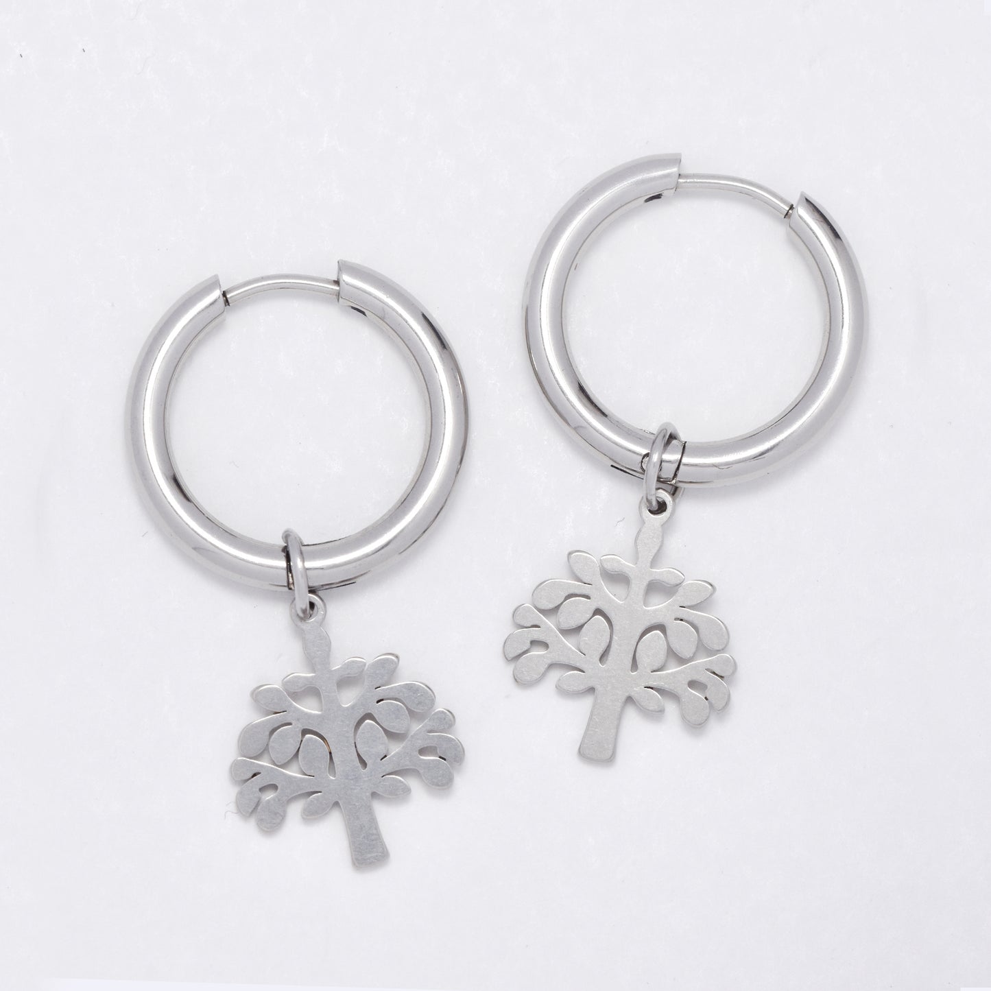 NCSSE025 - Steel 19mm hoop with tree of life charm