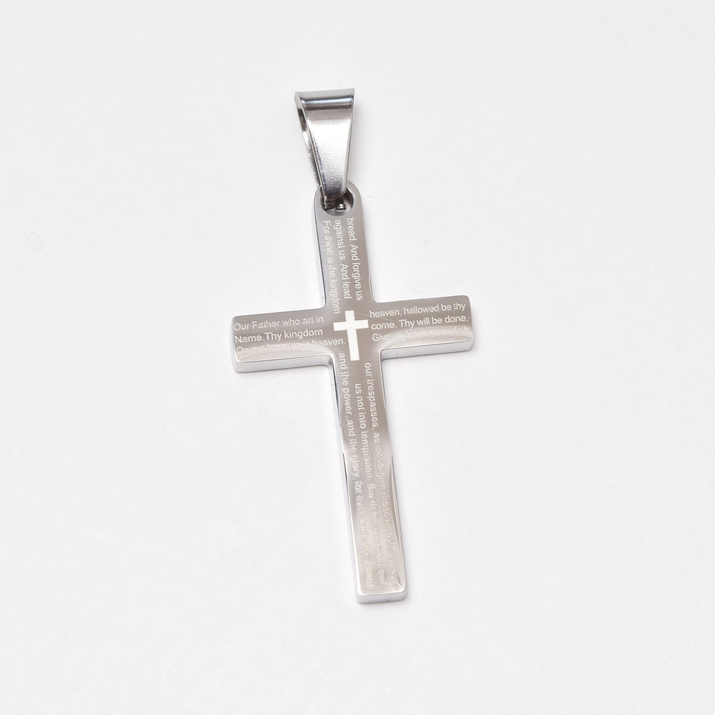 NCSSP056 - Steel 36mm x 20mm prayer cross pendant