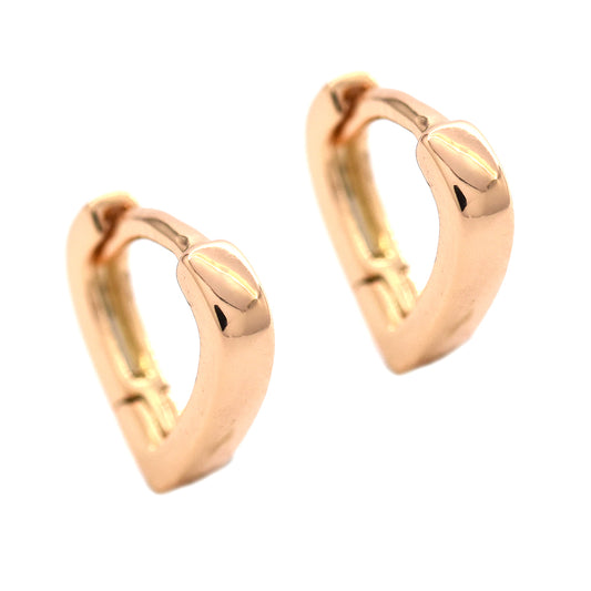 Premium rose gold pointed huggie earrings - PYE3586