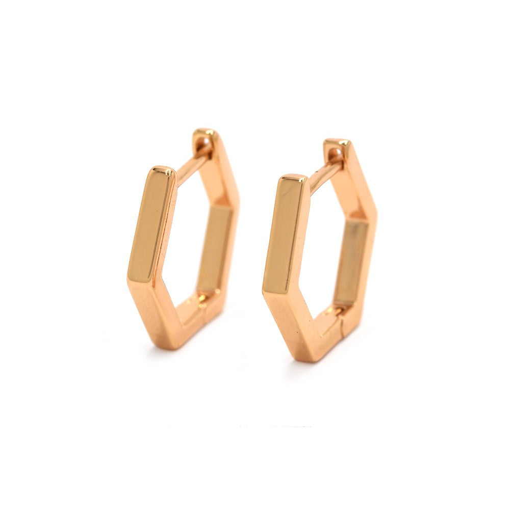 Premium hexagon huggie earring - PYE4105