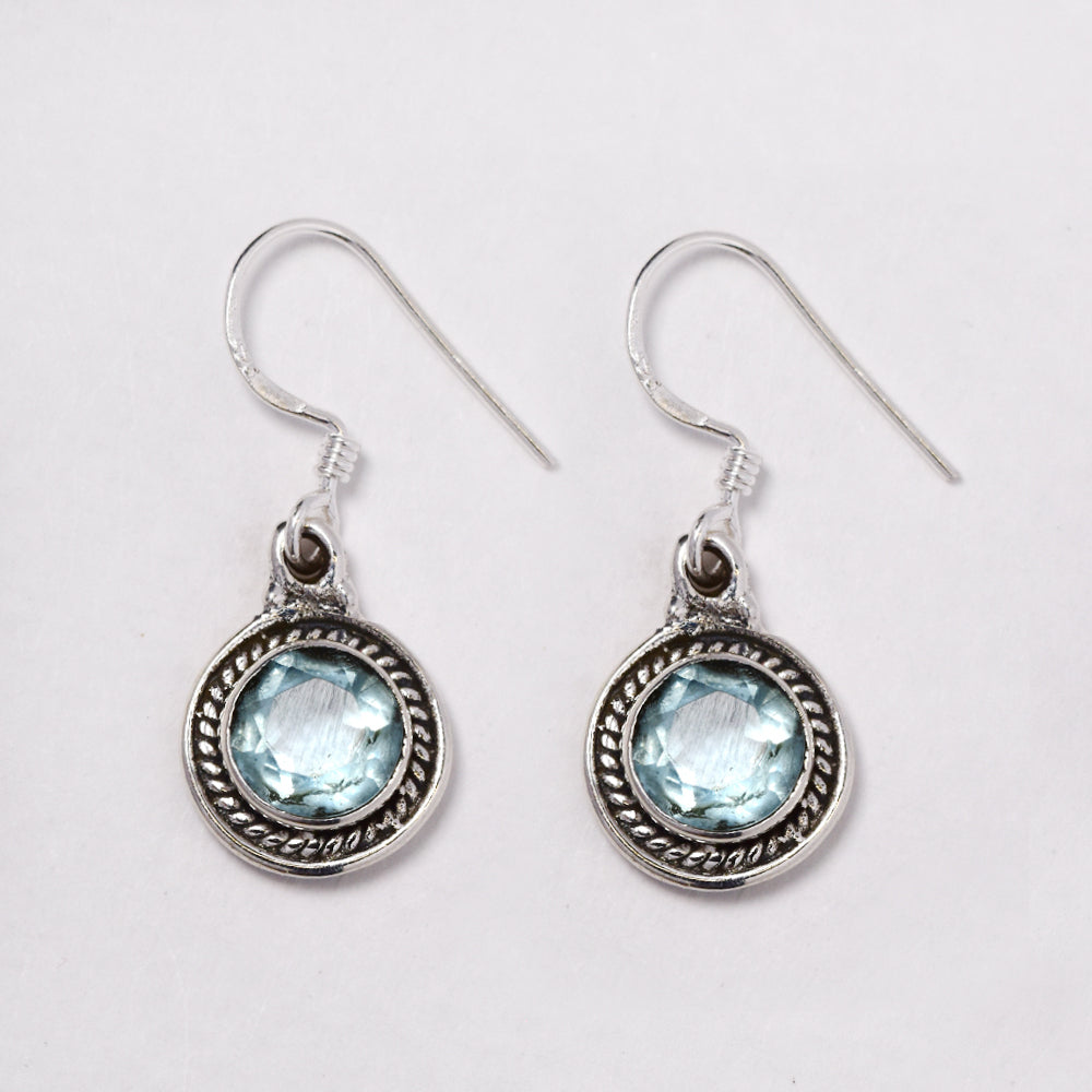 925 Silver Aquamarine drop earrings  - S925GEM-2-D