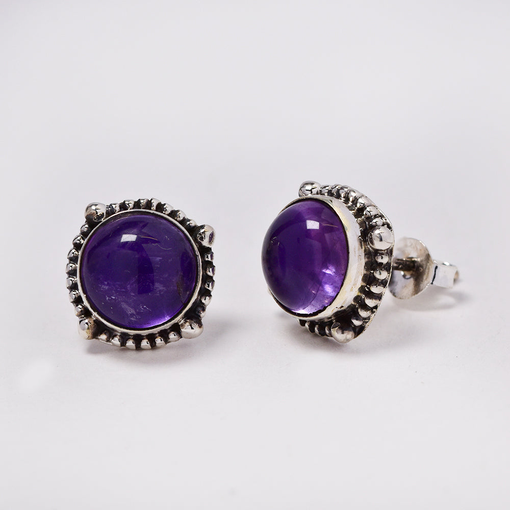 925 Silver gemstone stud earrings  - S925GEM-1-C