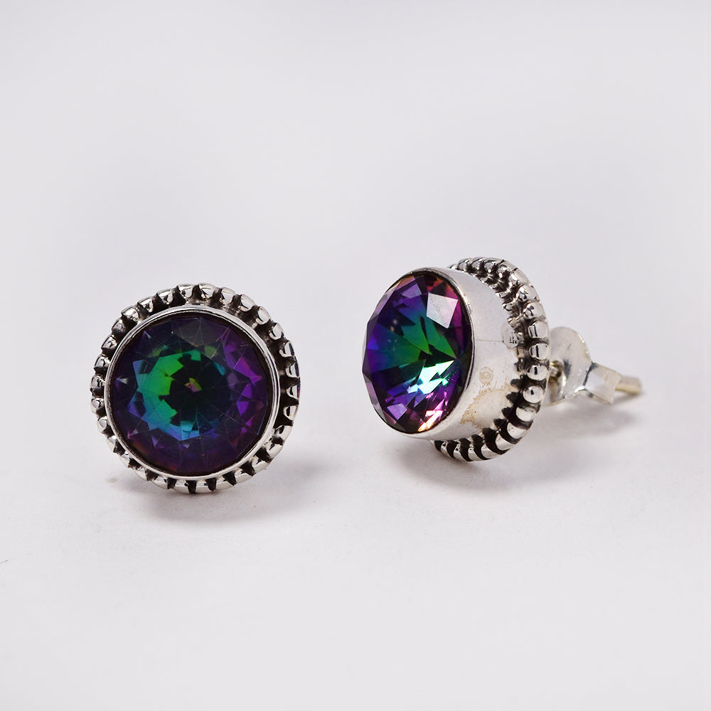 925 Silver gemstone stud earrings  - S925GEM-1-H