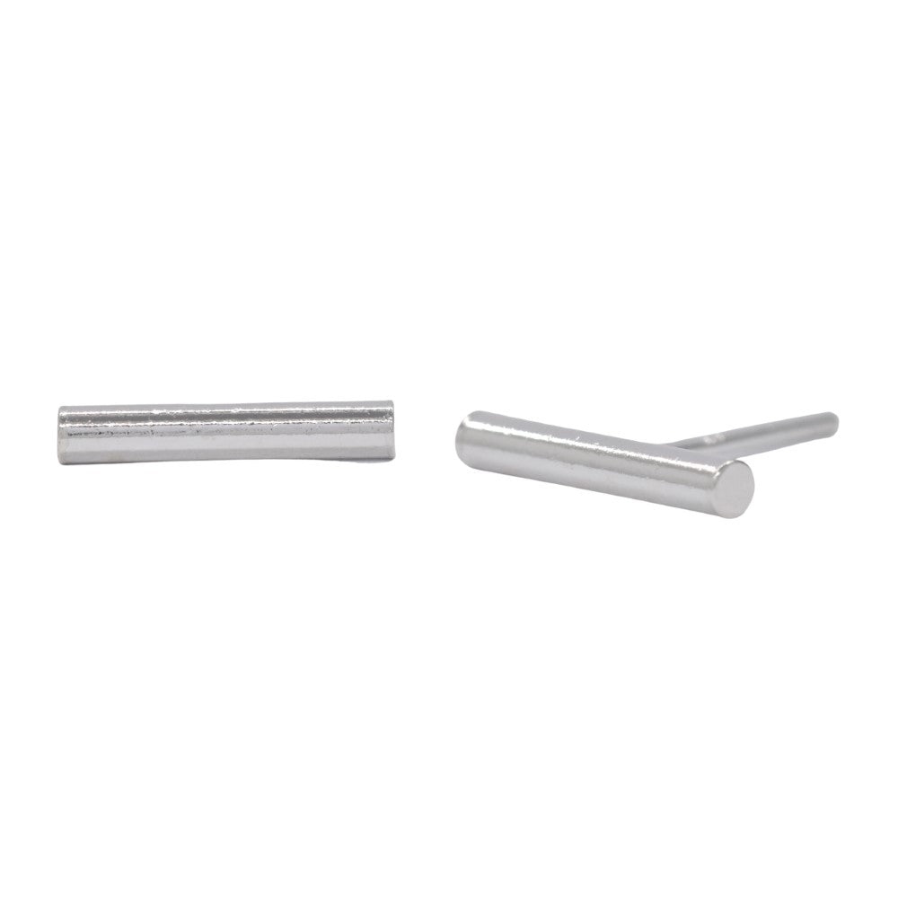 925 Silver round bar stud earring - SBE008