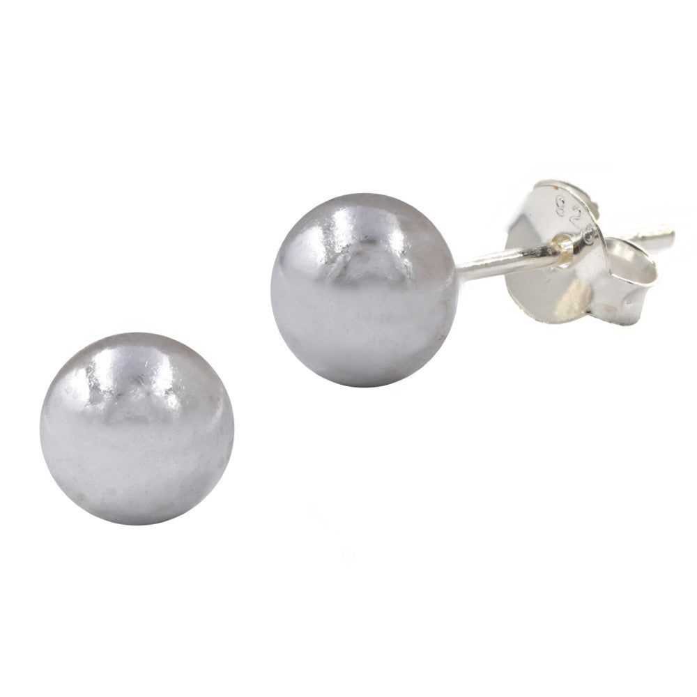 925 Silver 6mm dome stud earring - SBE073