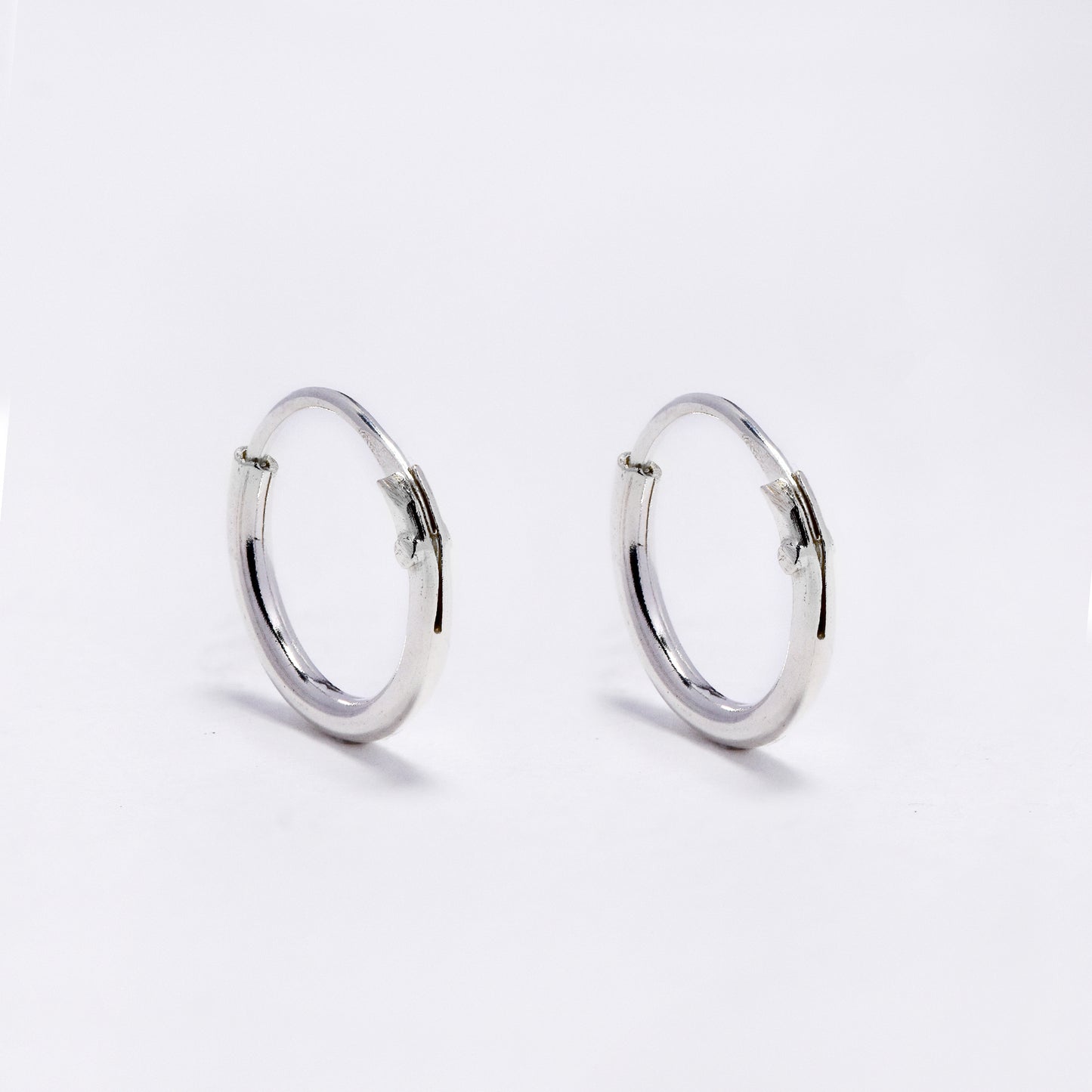 925 Silver 1.2mmX10mm 2 pack hoops - SBE097